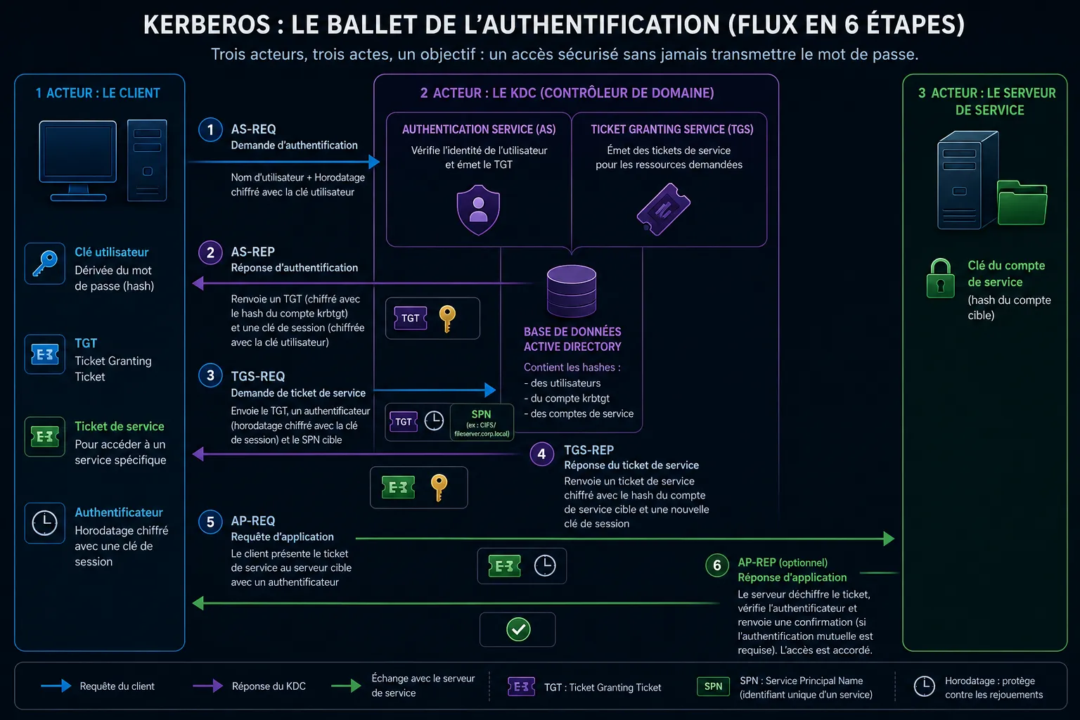 Ballet d'authentification Kerberos