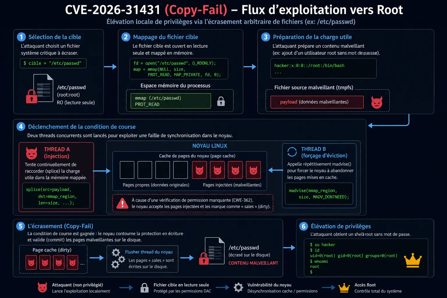 CVE-2026-31431 : Flux d'exploitation vers root